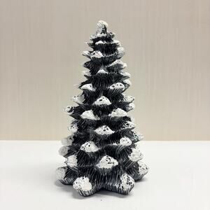 Vintage Mervyns Village Square Pine Tree Snow Christmas Decor Large Size